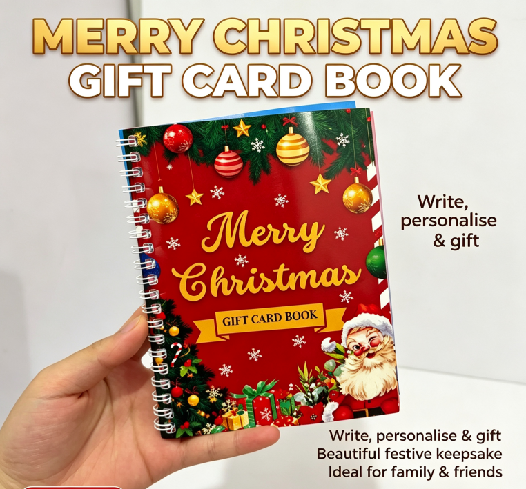 🎁70% OFF!!!-Ready for Christmas!🎅Christmas Gift Card Book, DIY Spiral-Bound Christmas Gift Card Holder Book🎁Personalized Xmas Gifts for Family, Festive & Party Supplies