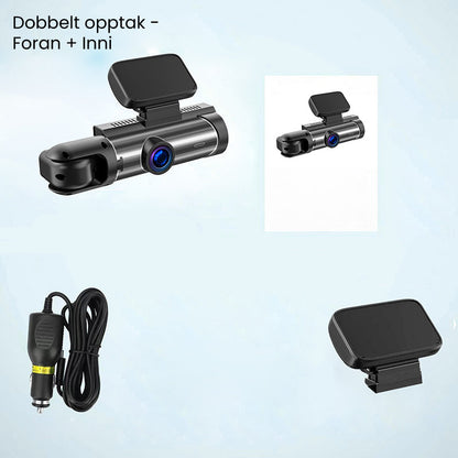 Dashcam mit 170° Weitwinkel und 1080p Doppelobjektiv
