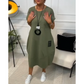 Oversized Round Neck Short Sleeve Dress