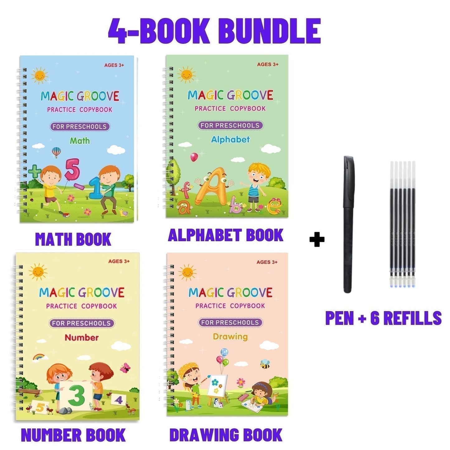 🏆LAST DAY SALE ONLY ￡6.99!🔥4-in-1 Fun Reusable Learning Books📚✨Handwriting • Numbers • Drawing • Fine Motor Skills • With Vanishing Ink Pen | Ages 2+ • Eco-Friendly & Screen-Free 🌱🇬🇧