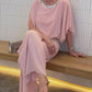 Chic & Elegant Sequin Color Block Two-Piece Set - Stylish Outfit with Pockets
