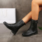 🍂Orthopedic Leather Boots with Side Zipper – Women's Round Toe for Foot Relief & Fashion