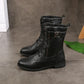 🍂Orthopedic Leather Boots with Side Zipper – Women's Round Toe for Foot Relief & Fashion