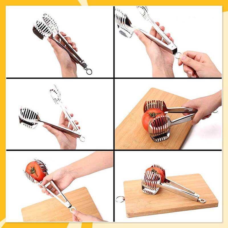 🏆 Last Day Special Price £7.99 ! 🍋Buy 1 Get 1 Free🎁 Creative Kitchen Slice Cutting Tool, Food‑Grade Aluminum Alloy Hand‑Held Slicer