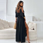 💖👗Limited Sale 50% OFF🌹 Women’s Elegant Sexy V Neck Side Slit Dress - Show Off Your Charming Curves, Radiate Elegance!