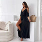 💖👗Limited Sale 50% OFF🌹 Women’s Elegant Sexy V Neck Side Slit Dress - Show Off Your Charming Curves, Radiate Elegance!