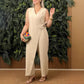 💖Limited Sale 55% OFF💖Women's Solid Color Casual V-Neck Tied Jumpsuit