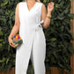 💖Limited Sale 55% OFF💖Women's Solid Color Casual V-Neck Tied Jumpsuit