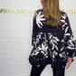 V-Neck Floral Flared Sleeve Ruffle Hem Top