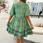🔥Hot Sale 50%OFF👗Women’s Flower Print V Neck Short Sleeve Mini Dress