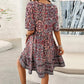 🔥Hot Sale 50%OFF👗Women’s Flower Print V Neck Short Sleeve Mini Dress