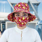 ⏳ Limited time 50% off! 💥Floral Large Brimmed Sun Hat with Mask（The more you buy, the higher the discount）
