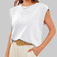 💖Limited Sale 50% OFF💖Solid Color Round Neck Cap Sleeve Top