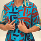 Women's Printed Shirt Midi Dress with Belt