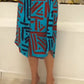 Women's Printed Shirt Midi Dress with Belt