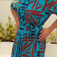 Women's Printed Shirt Midi Dress with Belt