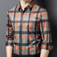Men's Business Casual Long Sleeve Plaid Top