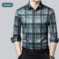 Men's Business Casual Long Sleeve Plaid Top