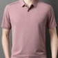 Men's Summer Cool Solid Color Lapel Short Sleeve Top