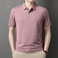 Men's Summer Cool Solid Color Lapel Short Sleeve Top