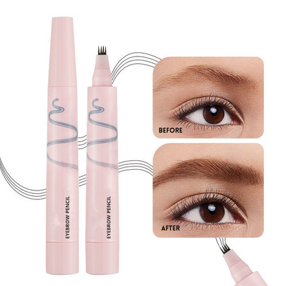 🔥Last Day-Buy 1 Get 1 Free!🎁🖤 Waterproof Eyebrow Pencil with 4-Prong Tip | Ultra-Fine Lines for Natural Hair-Like Effect 💗 | 24-Hour Smudge-Proof Wear 🌧️
