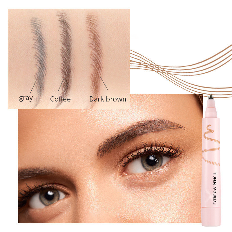 🔥Last Day-Buy 1 Get 1 Free!🎁🖤 Waterproof Eyebrow Pencil with 4-Prong Tip | Ultra-Fine Lines for Natural Hair-Like Effect 💗 | 24-Hour Smudge-Proof Wear 🌧️