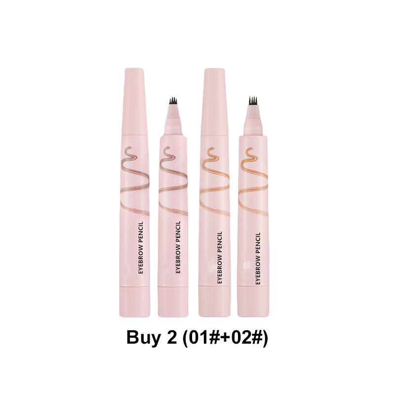 🔥Last Day-Buy 1 Get 1 Free!🎁🖤 Waterproof Eyebrow Pencil with 4-Prong Tip | Ultra-Fine Lines for Natural Hair-Like Effect 💗 | 24-Hour Smudge-Proof Wear 🌧️
