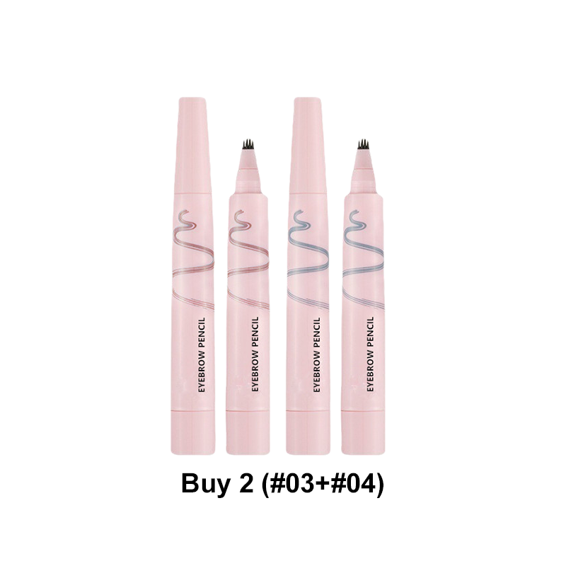 🔥Last Day-Buy 1 Get 1 Free!🎁🖤 Waterproof Eyebrow Pencil with 4-Prong Tip | Ultra-Fine Lines for Natural Hair-Like Effect 💗 | 24-Hour Smudge-Proof Wear 🌧️