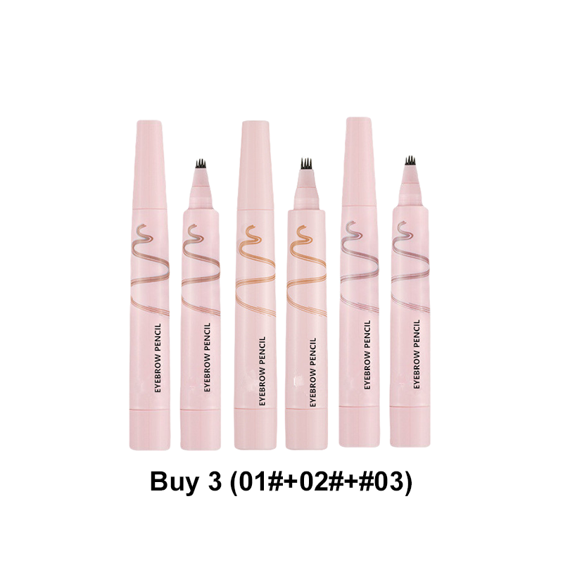 🔥Last Day-Buy 1 Get 1 Free!🎁🖤 Waterproof Eyebrow Pencil with 4-Prong Tip | Ultra-Fine Lines for Natural Hair-Like Effect 💗 | 24-Hour Smudge-Proof Wear 🌧️