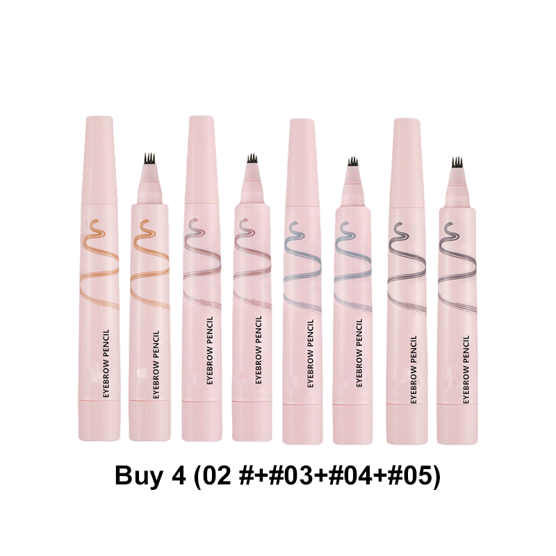 🔥Last Day-Buy 1 Get 1 Free!🎁🖤 Waterproof Eyebrow Pencil with 4-Prong Tip | Ultra-Fine Lines for Natural Hair-Like Effect 💗 | 24-Hour Smudge-Proof Wear 🌧️