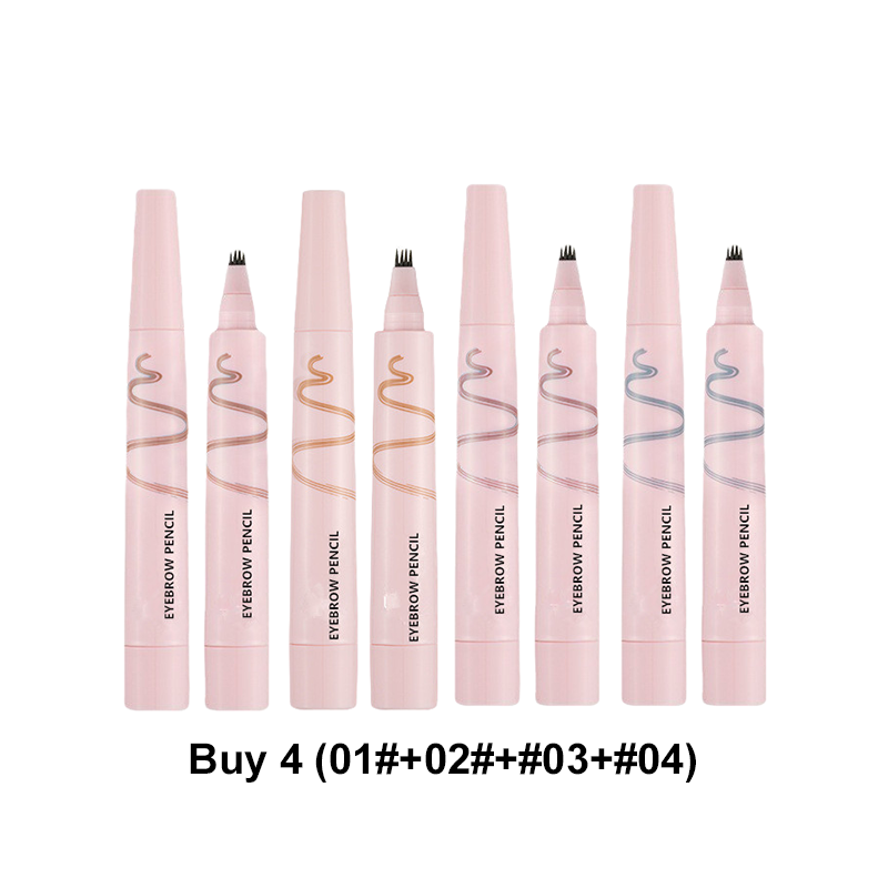 🔥Last Day-Buy 1 Get 1 Free!🎁🖤 Waterproof Eyebrow Pencil with 4-Prong Tip | Ultra-Fine Lines for Natural Hair-Like Effect 💗 | 24-Hour Smudge-Proof Wear 🌧️