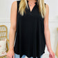 Casual Loose-Fit Solid Color Sleeveless Top