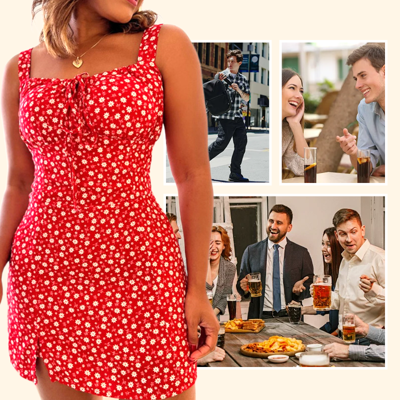 🌸Floral Print Spaghetti Strap Mini Dress