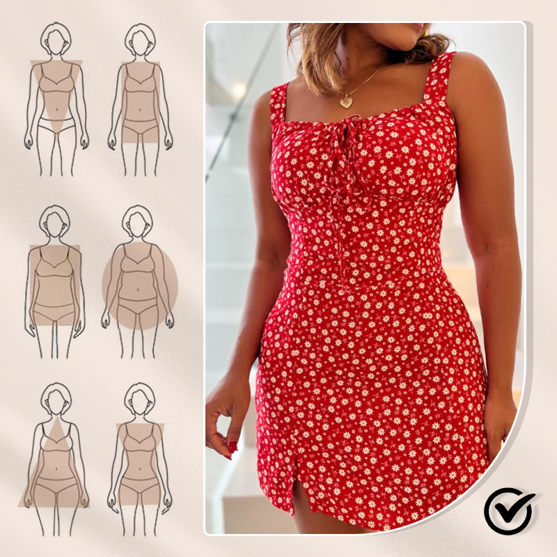 🌸Floral Print Spaghetti Strap Mini Dress