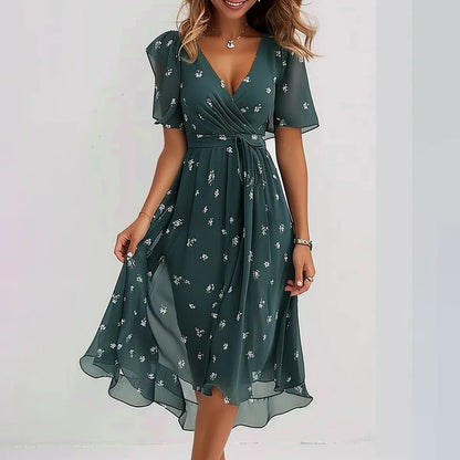 🔥50% OFF Sale✨Special Blue Short Sleeve Midi Dress