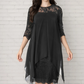 📢📢40% OFF !! ⏰Women's Elegant High-Low Hem Lace Overlay Dress🌺