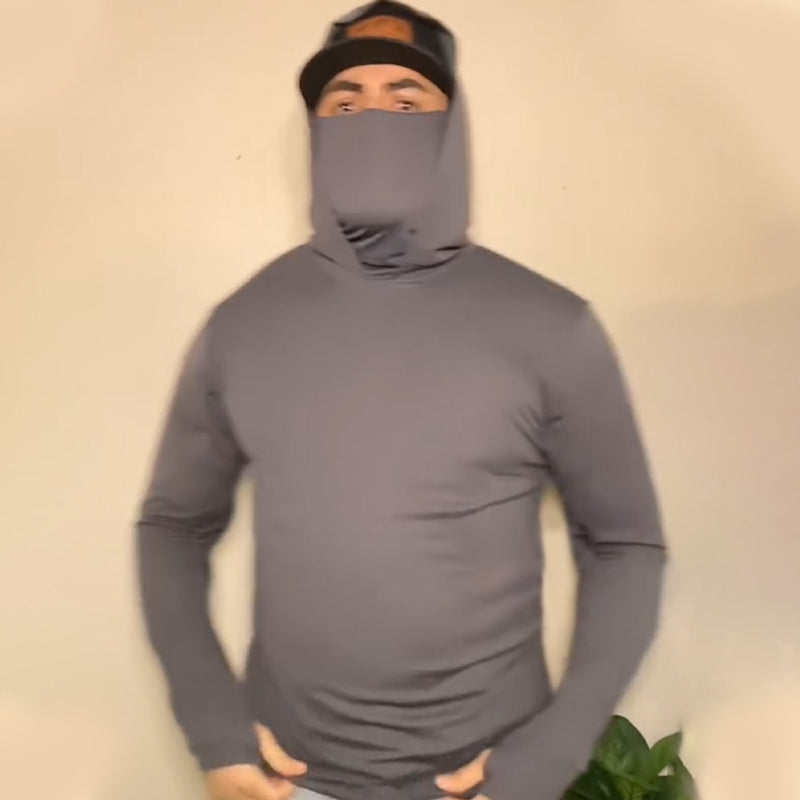 🥳SUMMER HOT SALE🥳💞50K+ SOLD!💥50% OFF! 🔥 Men's Lightweight Quick-Dry UV Protection Hoodie – Built-in Face Cover, 4-Way Stretch & Sweat-Wicking 💨