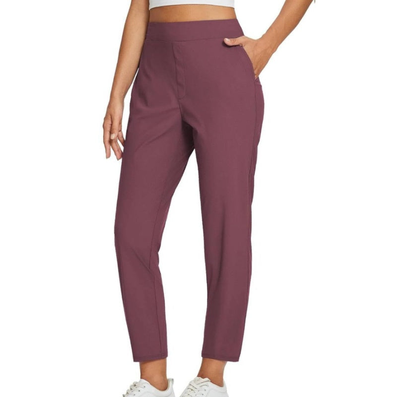 ⏳LIMITED OFFER 70% OFF🌞Women’s Fitted High-Waisted Zip-Pocket Trousers - 👖Lightweight, Breathable, Soft 26"/27" Ankle Pants with Zipper Pockets