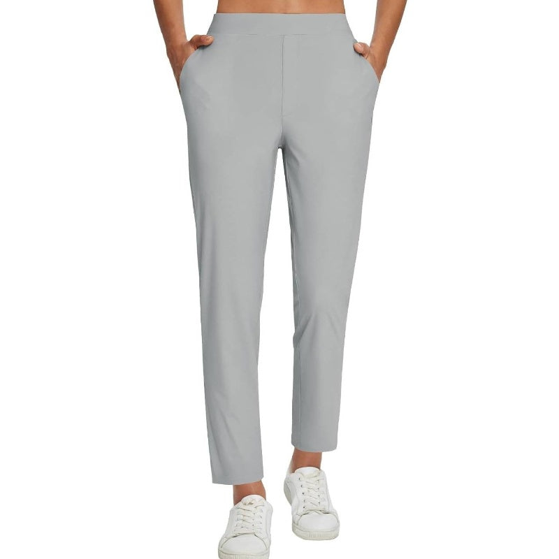⏳LIMITED OFFER 70% OFF🌞Women’s Fitted High-Waisted Zip-Pocket Trousers - 👖Lightweight, Breathable, Soft 26"/27" Ankle Pants with Zipper Pockets
