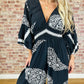 Women's Fashionable Print V-Neck Wide Leg Jumpsuit