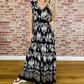 Unique Printed V-Neck Sleeveless Maxi Dress