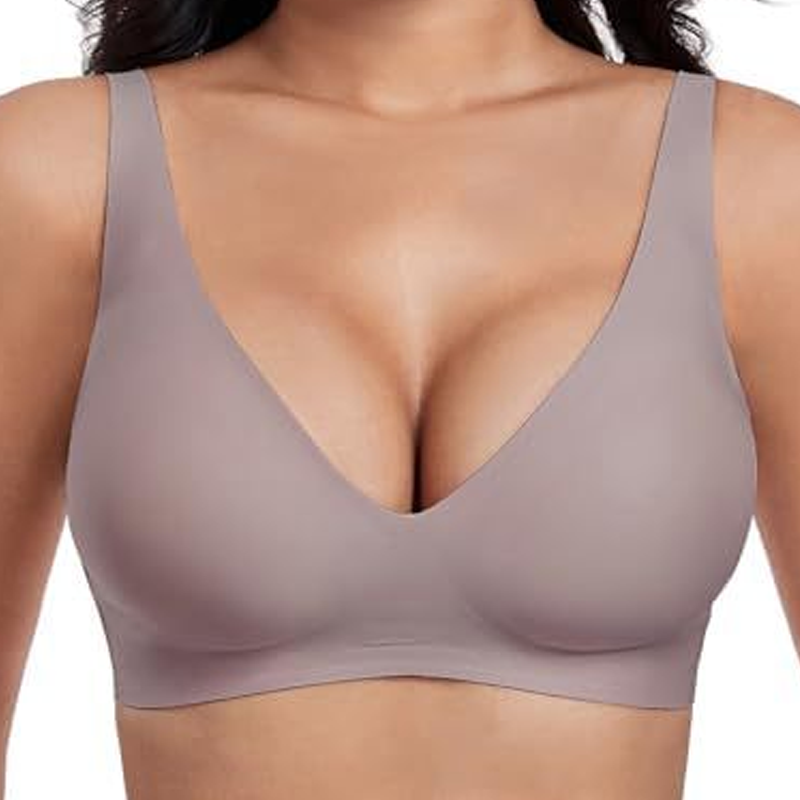 💕 Nahtloser, kabelloser Push-up-BH für Damen – Tiefes V
