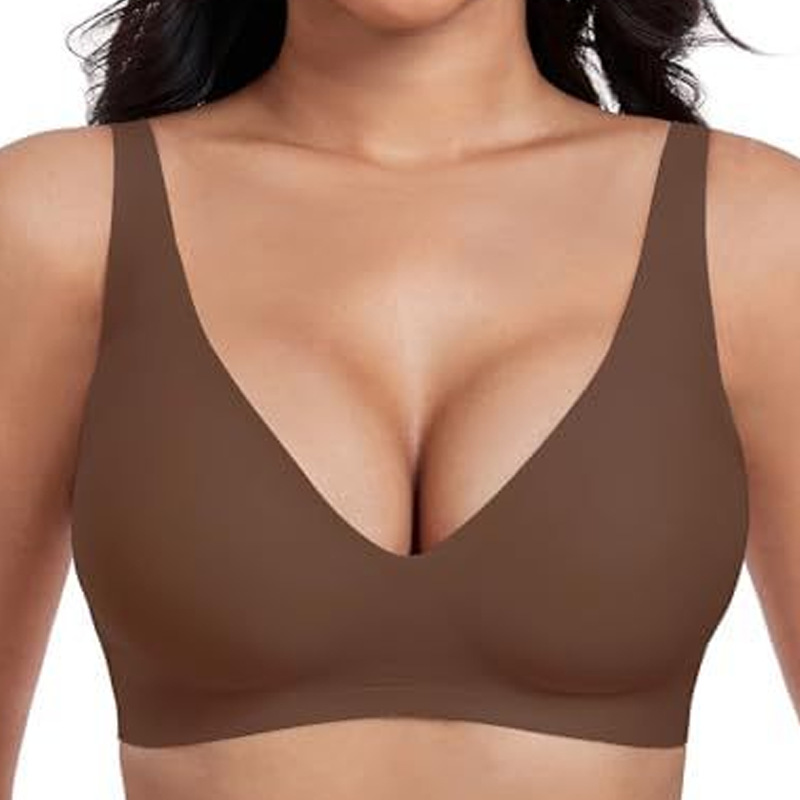 💕 Nahtloser, kabelloser Push-up-BH für Damen – Tiefes V