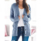 Women's Fall Casual Long Sleeve Button Down Open Front Cable Knit Cardigan Sweater Coat