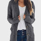 Women's Fall Casual Long Sleeve Button Down Open Front Cable Knit Cardigan Sweater Coat