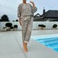 Shipping Free - Women's Leopard Print Top & Pants 2-Piece Set ☕