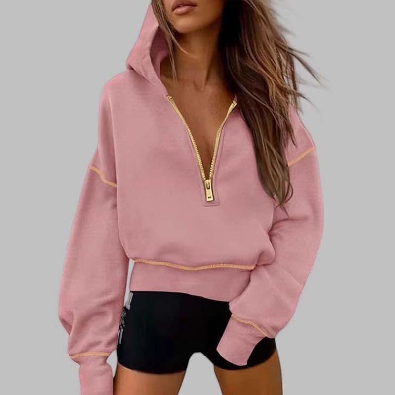 🍂Autumn Promotion 50%💕Women's Hooded Sweatshirt with Half zip