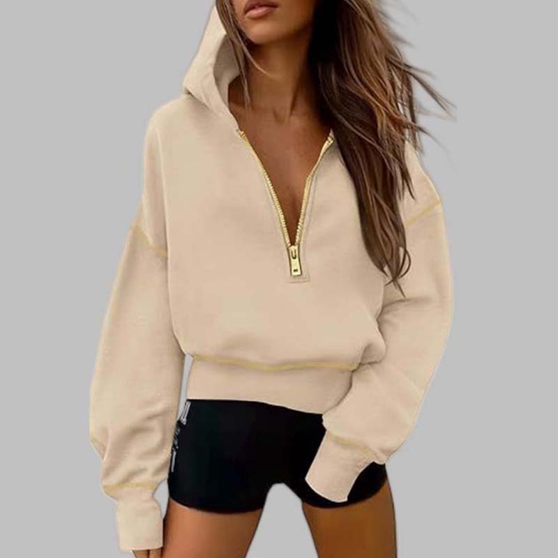 🍂Autumn Promotion 50%💕Women's Hooded Sweatshirt with Half zip