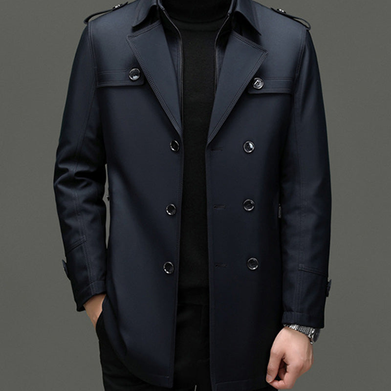 Men's Medium-Length Trench Coat with Detachable Inner 🧥🌡️ – 1-Coat 2-Ways, Warm for Autumn/Winter, Perfect for Daily & Commute
