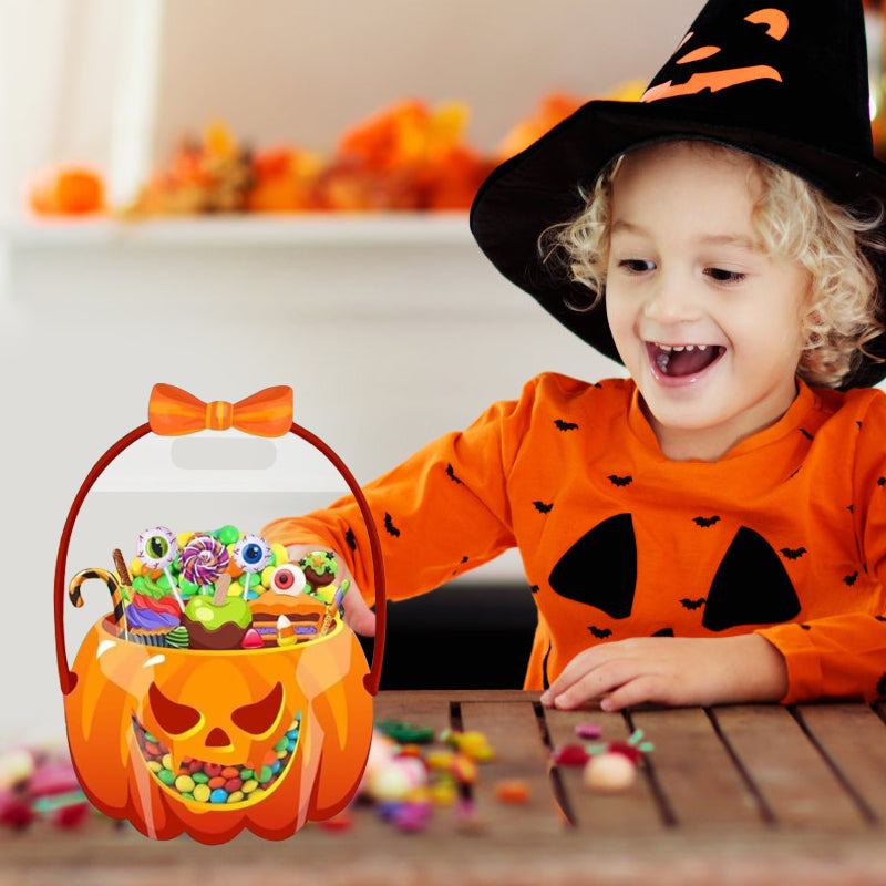 📢📢50% OFF !! 🎃👻Halloween Pumpkin Treat Bags | Resealable Zipper Prevents Candy Spills🍬
